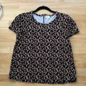 Anthropologie quilted geometric pattern top Sz M
